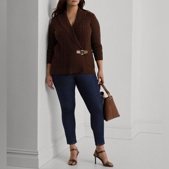 Lauren Ralph Lauren Leather Medium Witley Bucket Bag in Dark Mahogany, New - Picture 15 of 16